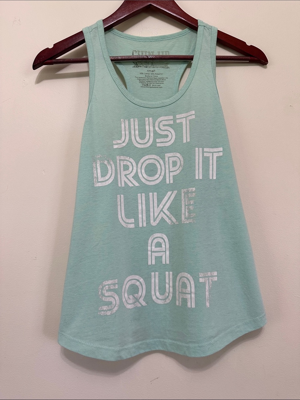 Chin Up Apparel Mint Tank with White Motivational Print